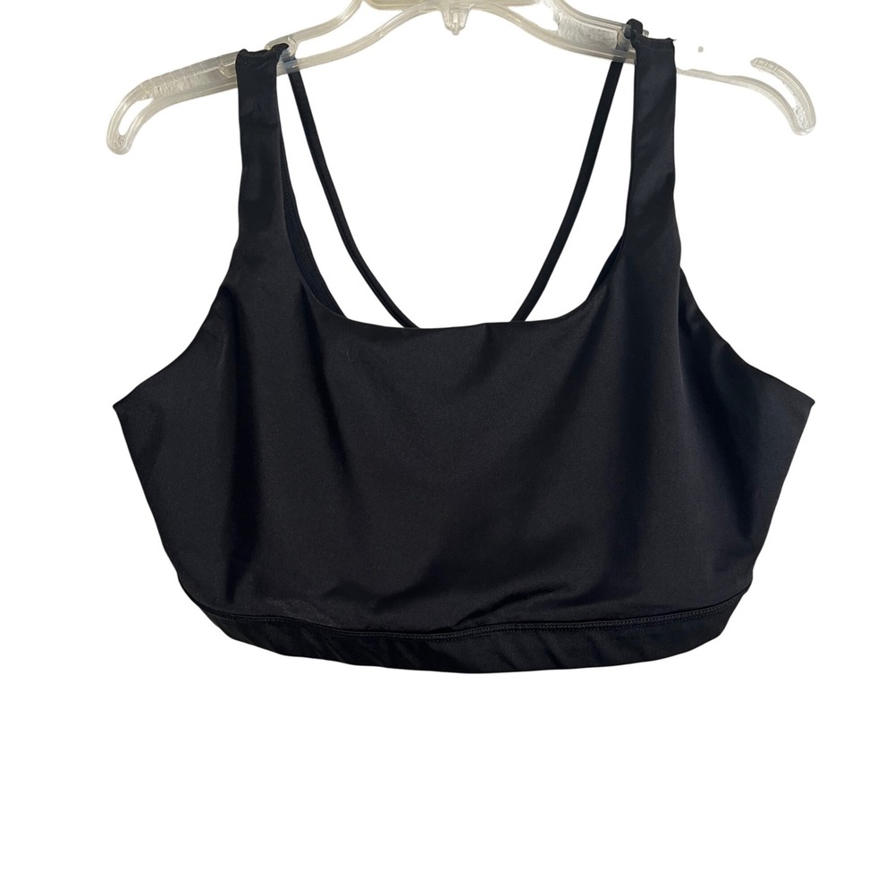 Athleta Women Black Square Neck Multi-Strap Sports Bra XL Activewear